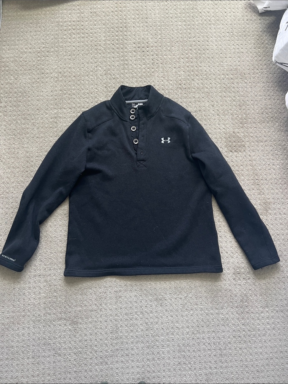 Under Armour Black Quarter-Snap Heavy Knit Pullover